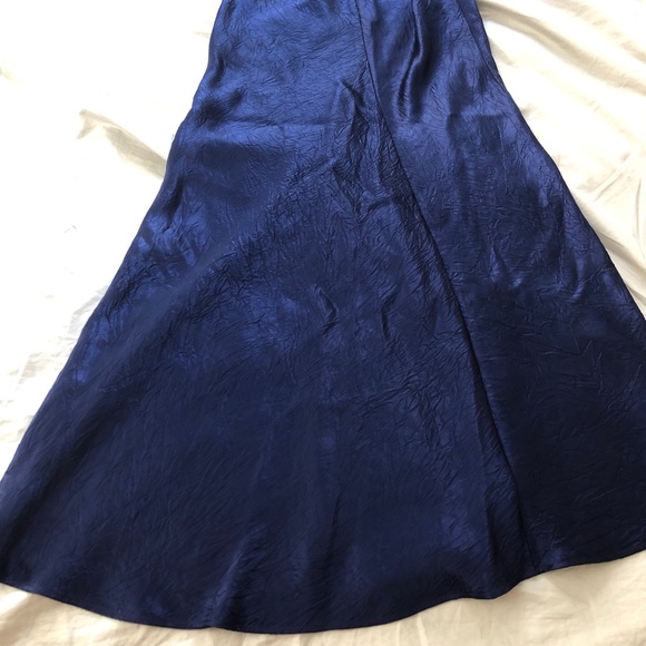 Vince Asymmetrical Crinkled Satin Dress - Picture 5 of 8